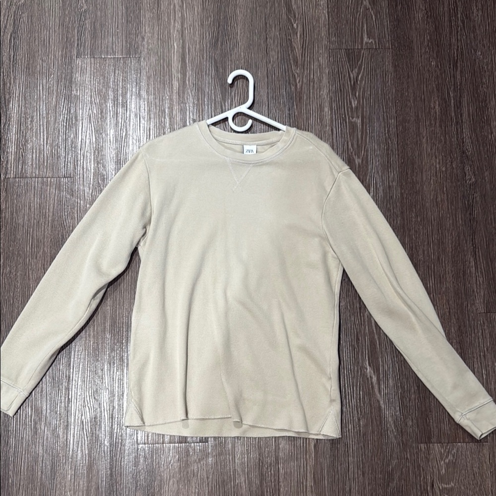 Zara Cream Crewneck Sweater